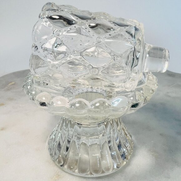 Vtg Partylite Quilted Crystal Votive Holder Base/Ruffle Votive Holder/90's Gift - Picture 2 of 6
